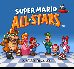 Super Mario All-Stars (Europe) Title Screen